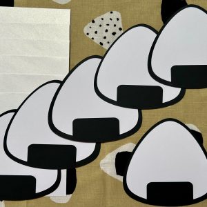 Kawaii Cute Onigiri Sushi Design Notecards - six blank cards