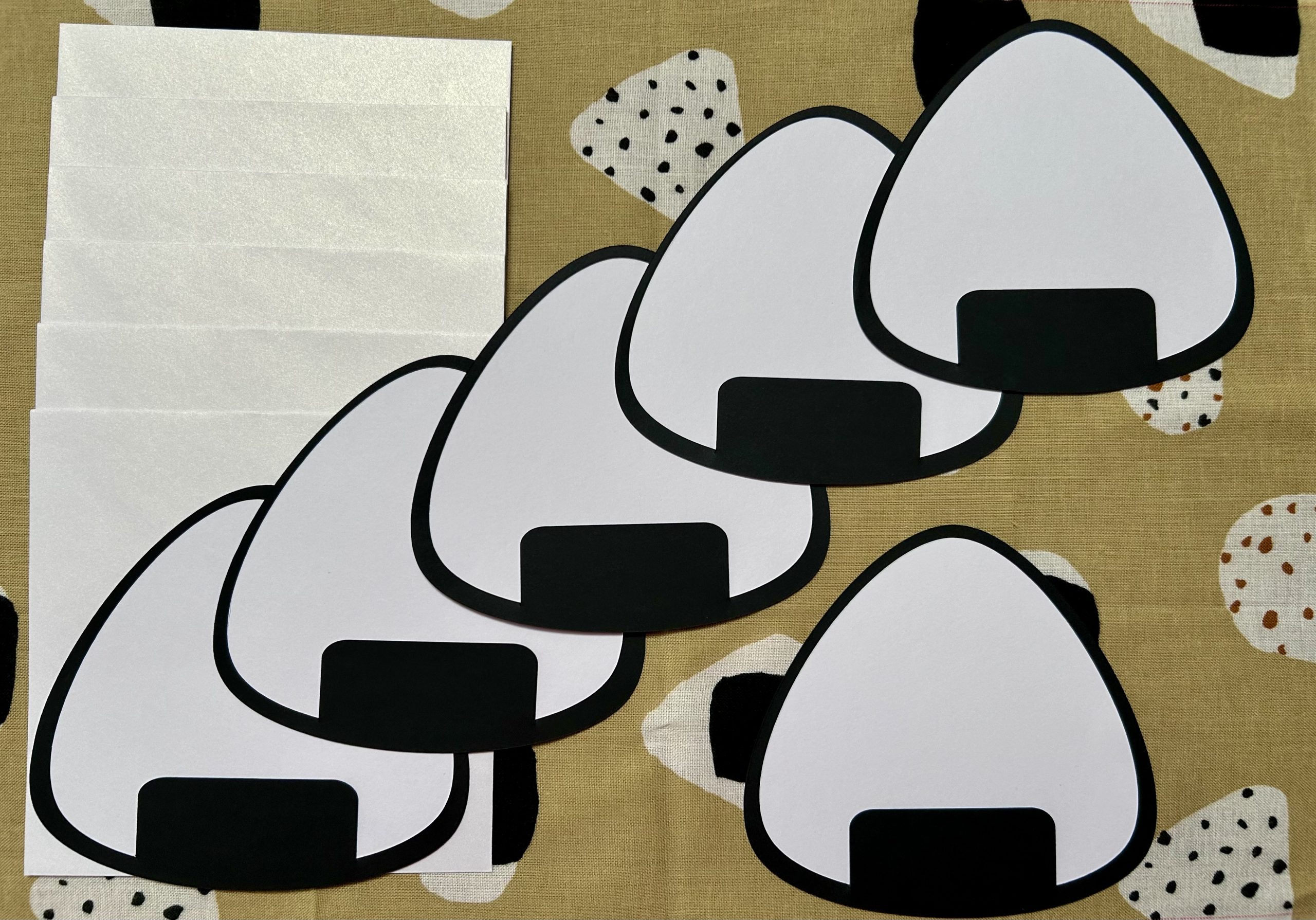 Kawaii Cute Onigiri Sushi Design Notecards - six blank cards