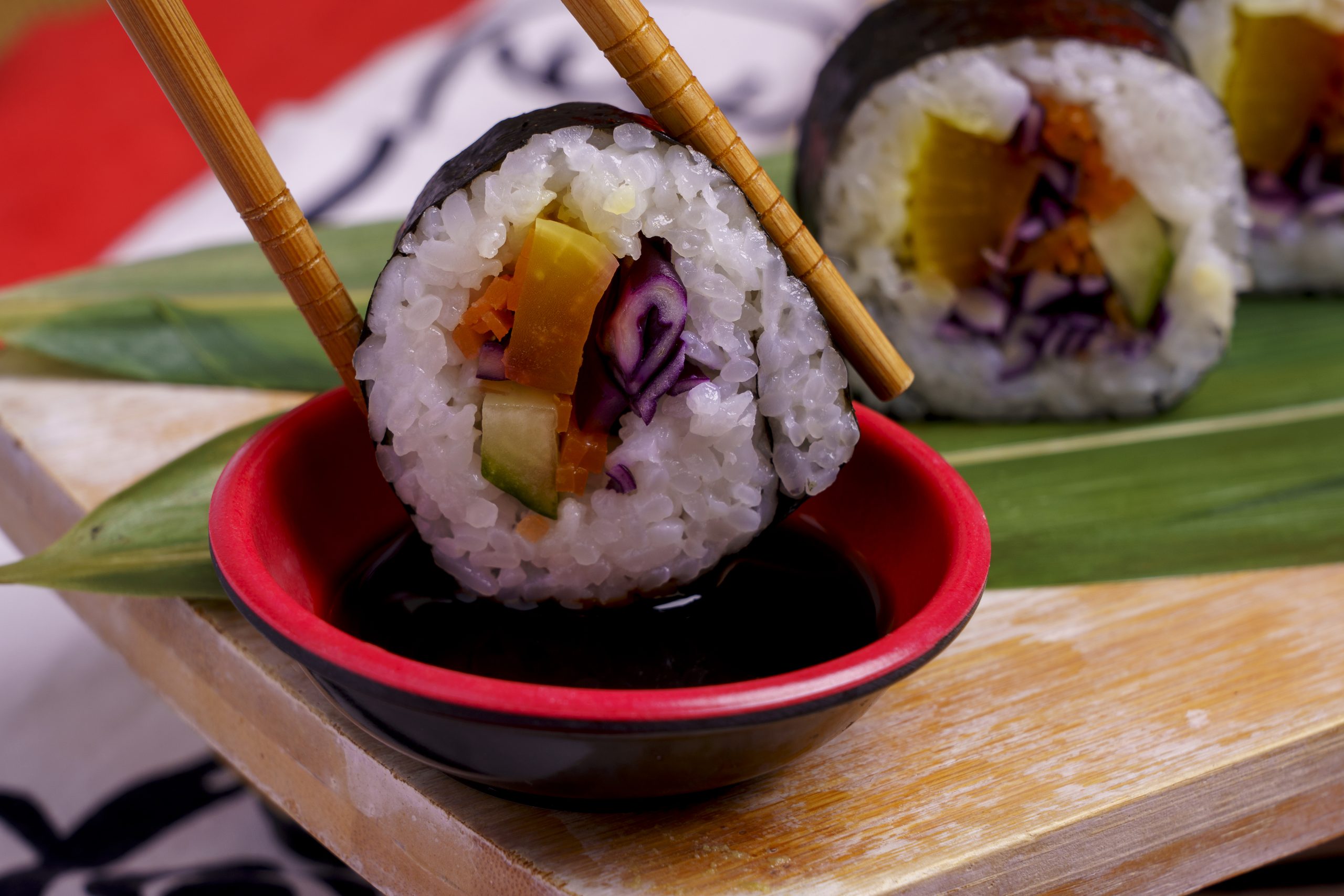 Homemade sushi made using the Roll With Me sushi-making kit